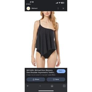 NWT Black medium Michael Kors swim top